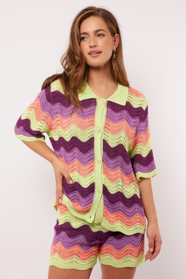 Fluresk Blouse WITHNEY BLOUSE 25ZFLF02 231812 FLOWER PEACH/DEEP PURPLE