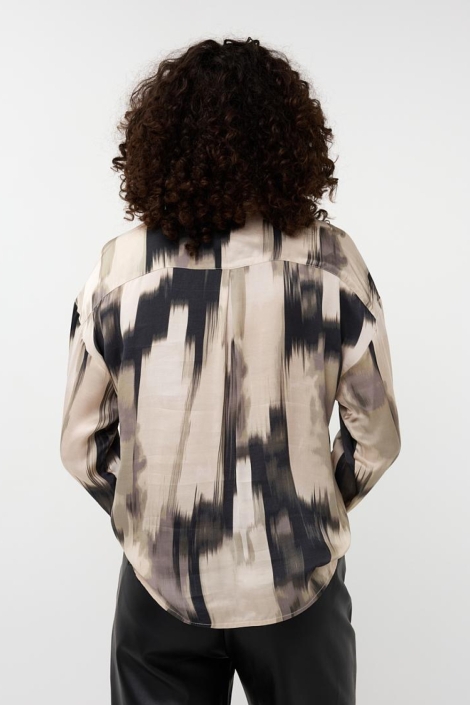 EsQualo multi color dames blouse | Model achteraanzicht