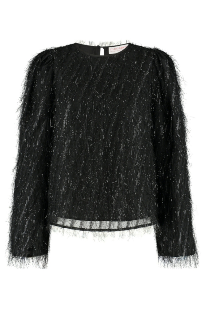 Studio Amaya zwarte dames blouse | Vooraanzicht