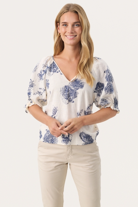 Part Two ecru dames blouse | Model vooraanzicht