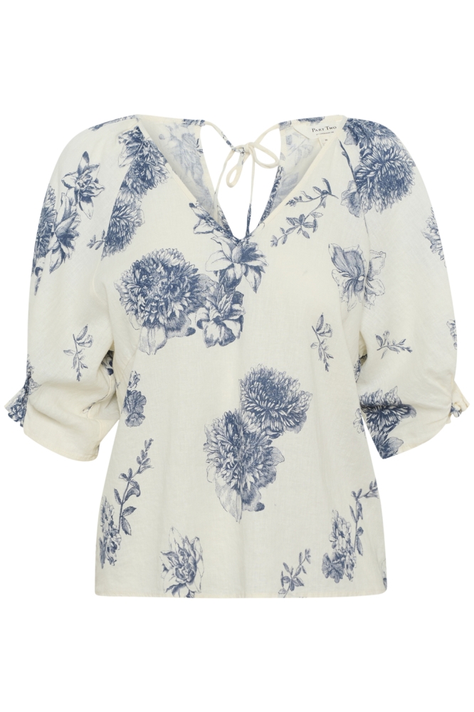 Part Two ecru dames blouse | Model vooraanzicht