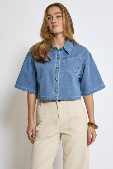 Minus Blouse EVINA CROPPED SHIRT MI6597 001 LIGHT DENIM