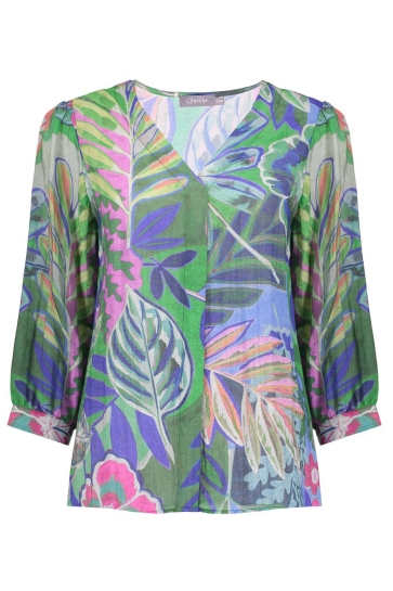 Geisha Blouse BLOUSE 53461 20 Blue Green