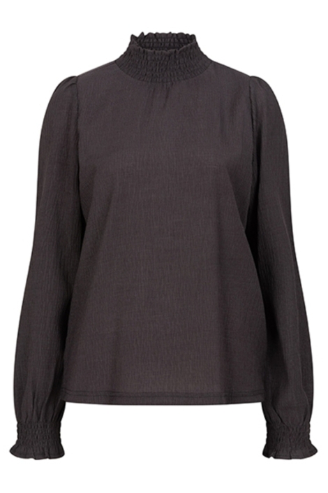 Lofty Manner grijze dames blouse | Vooraanzicht