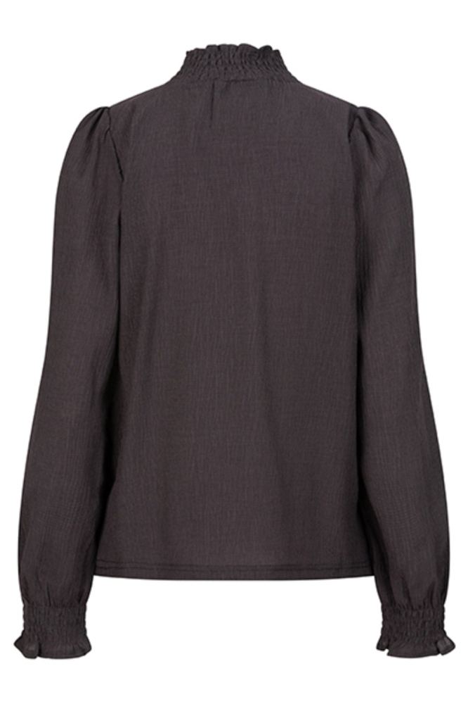 Lofty Manner grijze dames blouse | Achteraanzicht