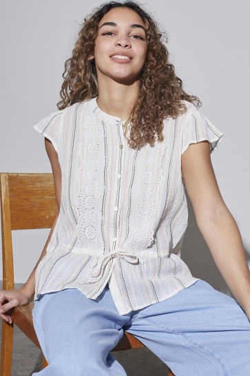 SisterS point Blouse IMLA SS 18589 CREAM/STRIPE