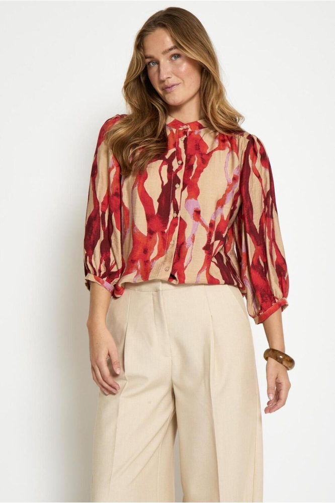 Minus multi color dames blouse | Model vooraanzicht