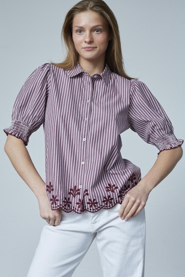 SisterS point Blouse ISOLA SS6 18876 Bordeaux/White