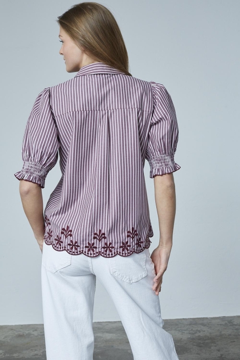 SisterS point rode dames blouse | Model achteraanzicht