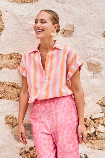 LolaLiza Blouse C FLUOSTRI 05702871 1968 Fluopink/Orange