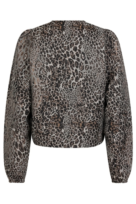 Lofty Manner grijze dames blouse | Achteraanzicht