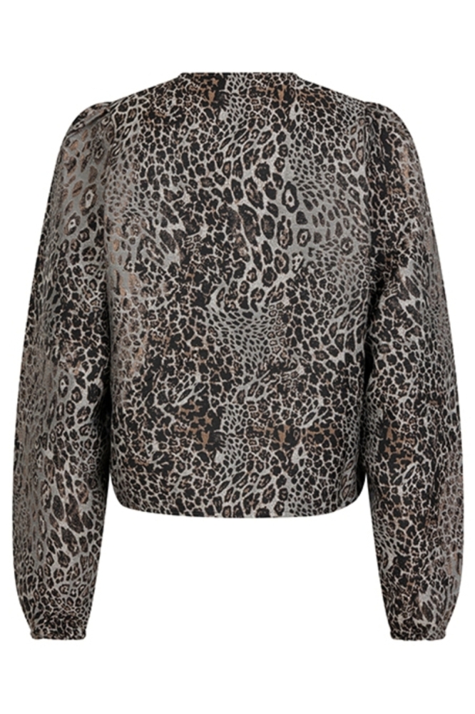 Lofty Manner grijze dames blouse | Achteraanzicht