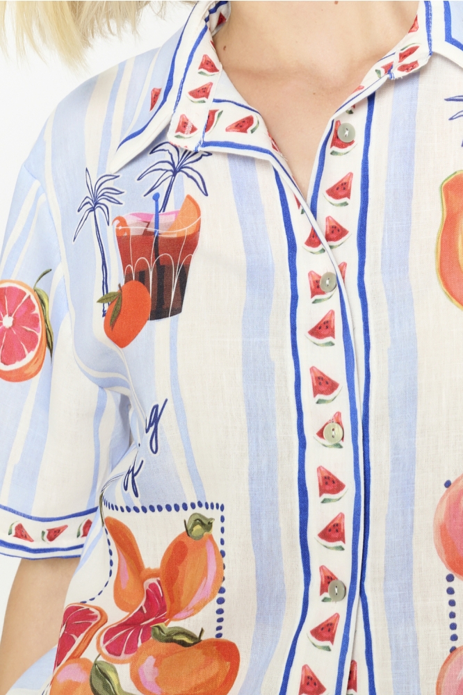 LolaLiza witte dames blouse | Close up