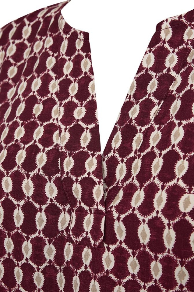 Freequent bordeaux dames blouse | Close up