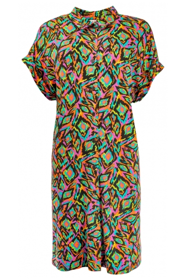 NED Jurk ANNELIE COLORFUL BLURRED 24S4 X1522 02 BLACK