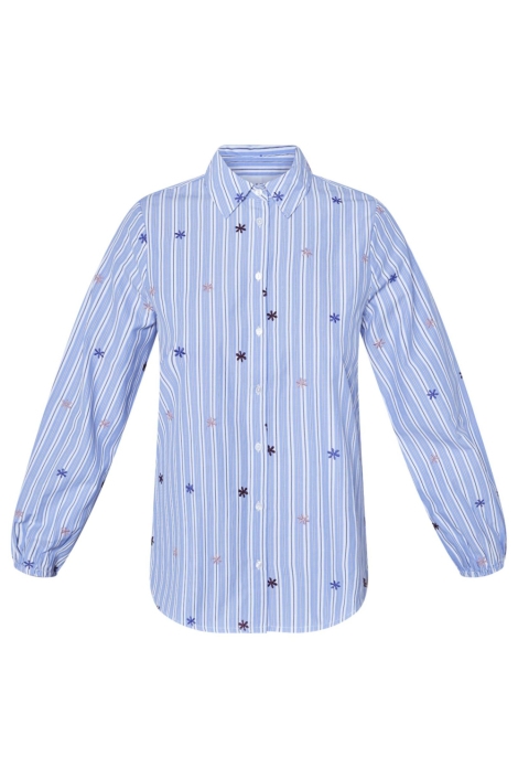 SisterS point blauwe dames blouse | Vooraanzicht