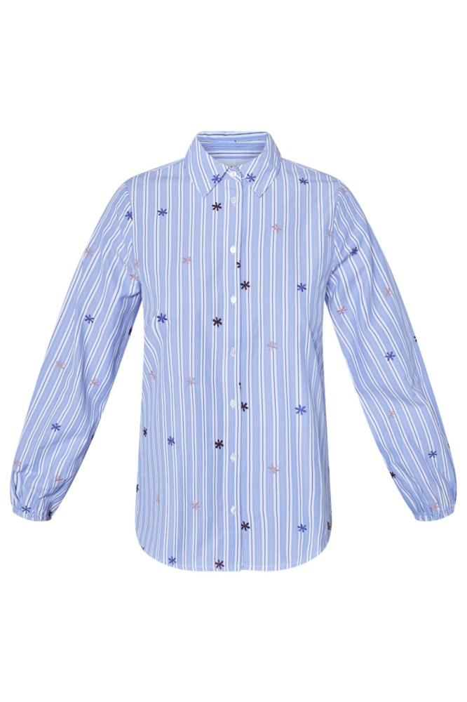 SisterS point blauwe dames blouse | Vooraanzicht