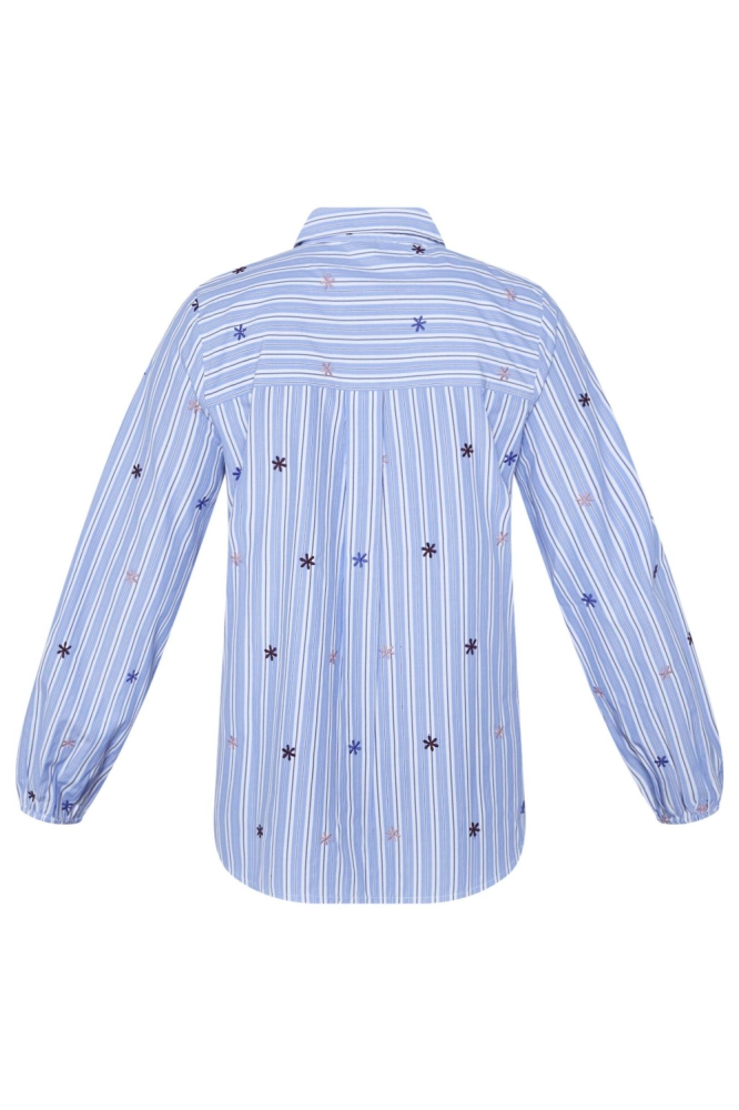 SisterS point blauwe dames blouse | Achteraanzicht