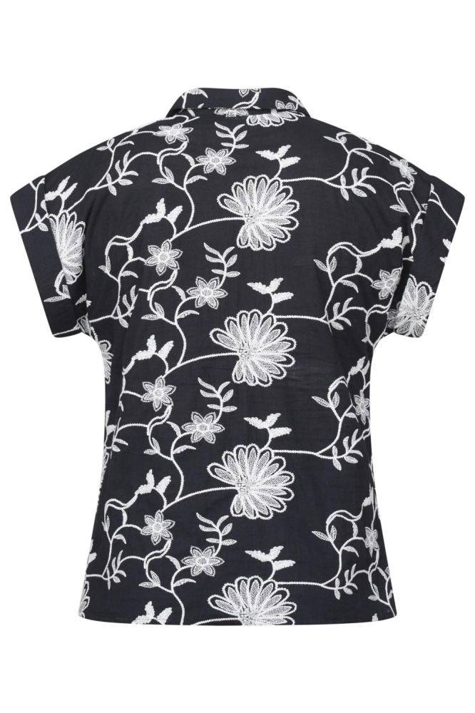 SisterS point zwarte dames blouse | Achteraanzicht