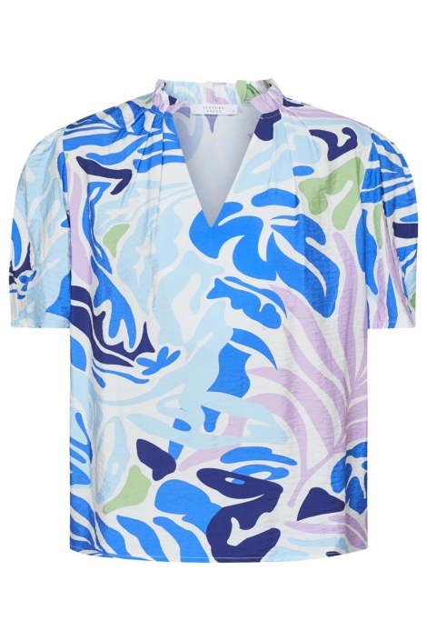 SisterS point blauwe dames blouse | Vooraanzicht