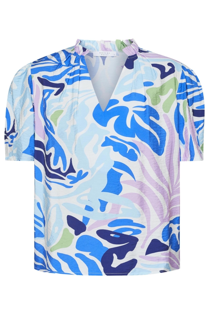 SisterS point blauwe dames blouse | Vooraanzicht