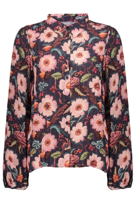 Geisha blauwe dames blouse | Vooraanzicht