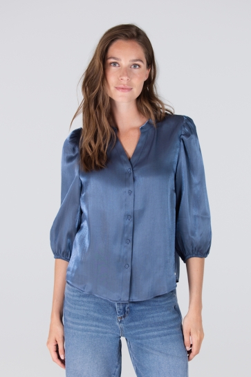 Juffrouw Jansen Blouse BO W25 BLOUSE SQL 782 000761 BLUE GREY