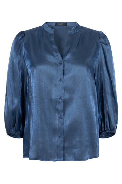 Juffrouw Jansen blauwe dames blouse | Vooraanzicht