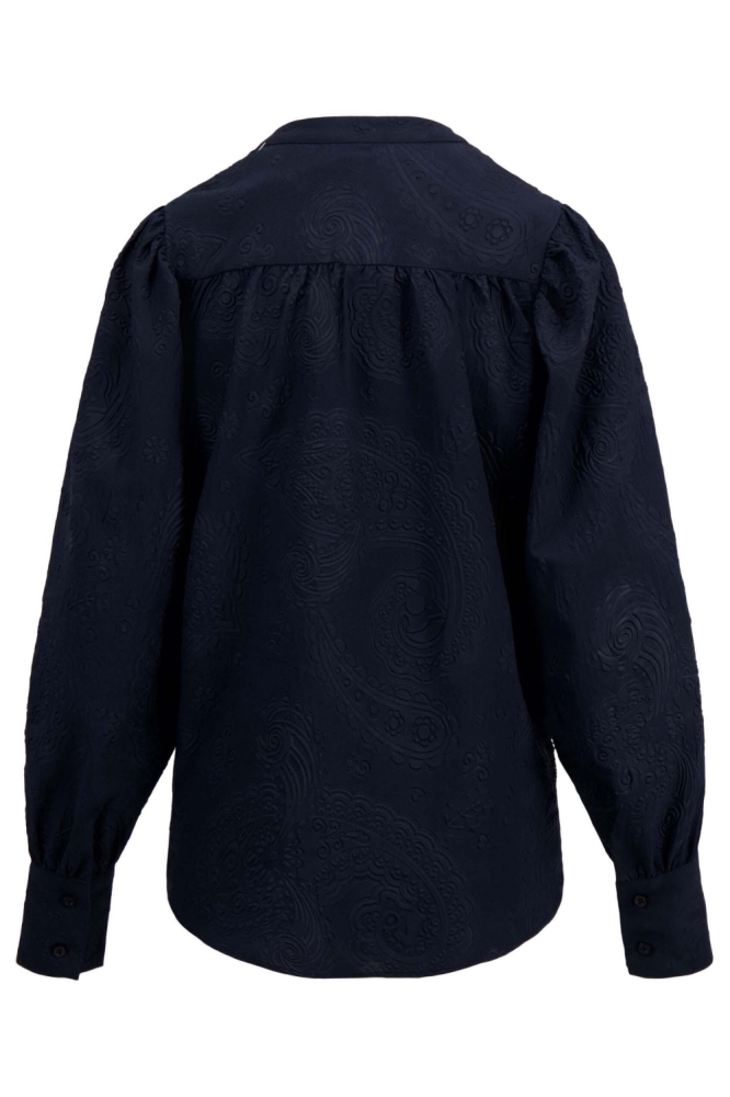 Zusss blauwe dames blouse | Achteraanzicht