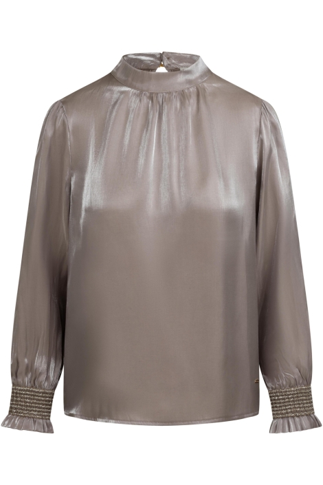 Kimara taupe dames blouse | Vooraanzicht