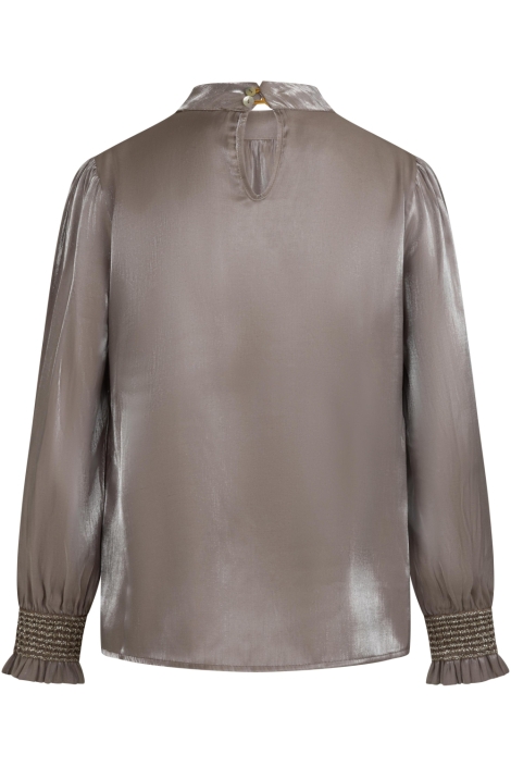 Kimara taupe dames blouse | Achteraanzicht