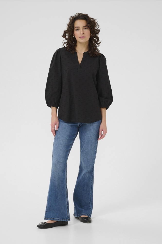 Kaffe zwarte dames t-shirt | Model