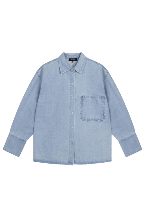Refined Department blauwe dames blouse | Vooraanzicht