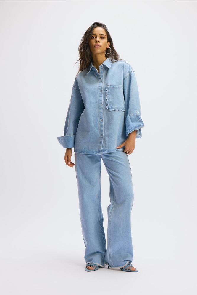 Refined Department blauwe dames blouse | Model