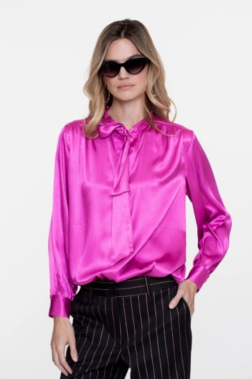 Geisha SATIN LOOK TOP MET STRIKDETAILS 53546 14 PURPLE