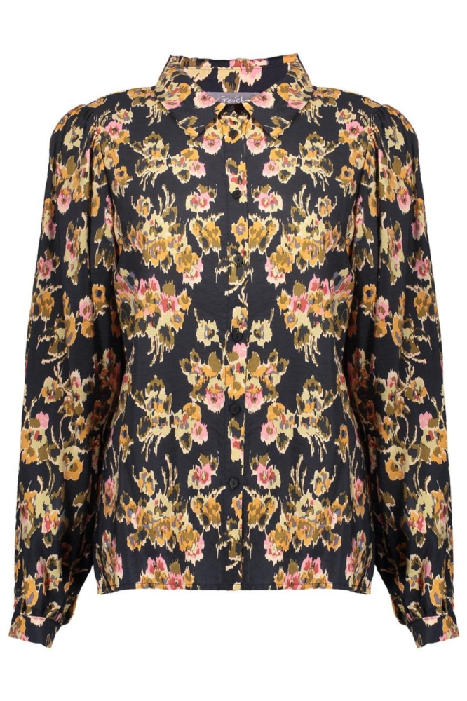 Geisha zwarte dames blouse | Achteraanzicht