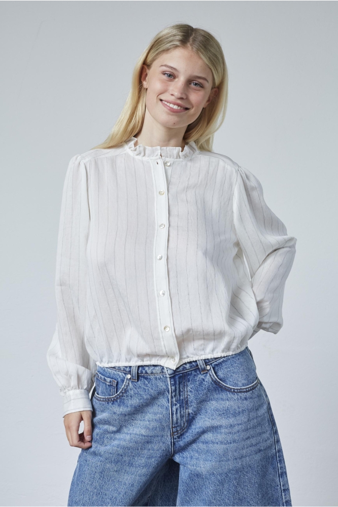 SisterS point witte dames blouse | Model vooraanzicht