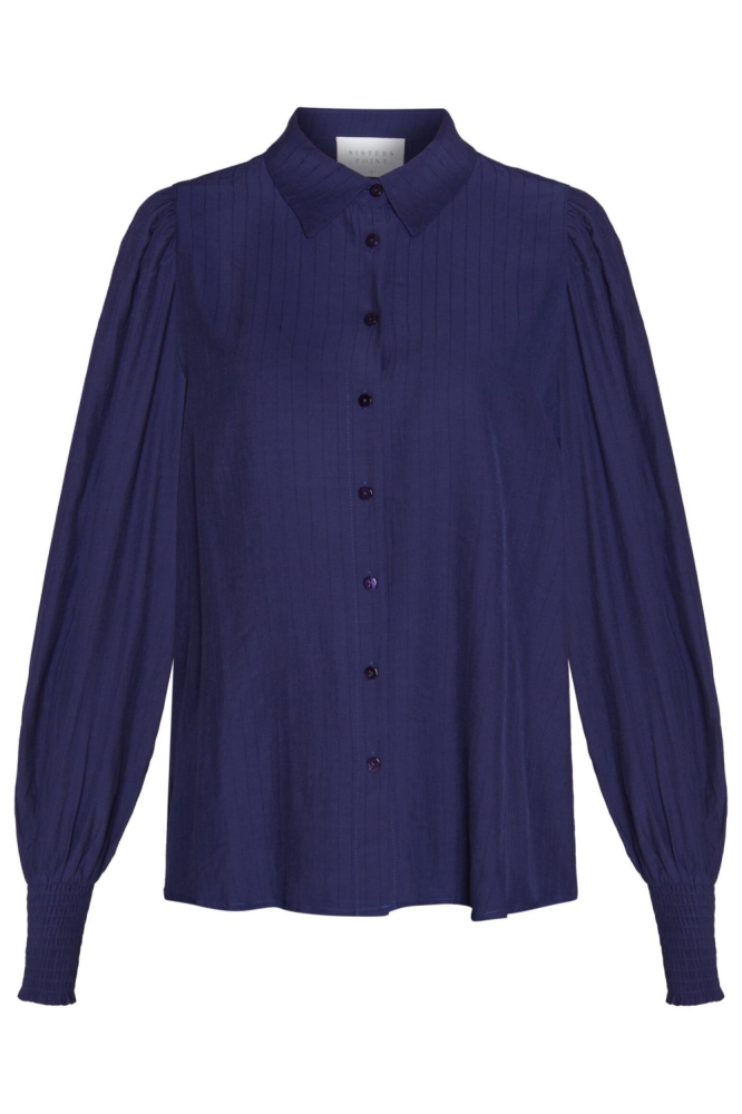 SisterS point blauwe dames blouse | Vooraanzicht