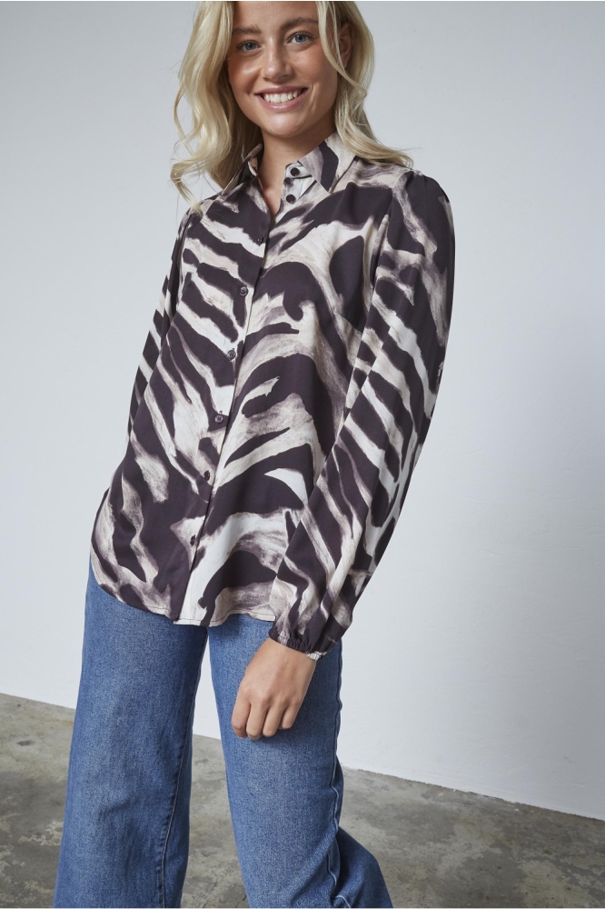 SisterS point bruine dames blouse | Model vooraanzicht
