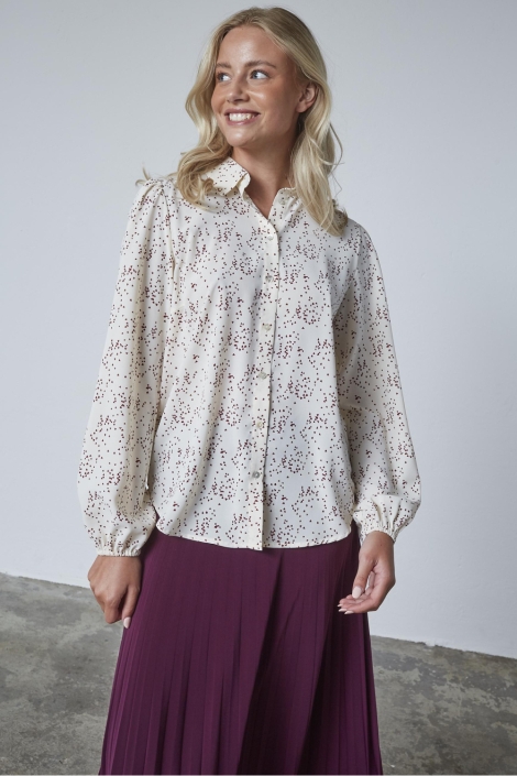 SisterS point ecru dames blouse | Model vooraanzicht