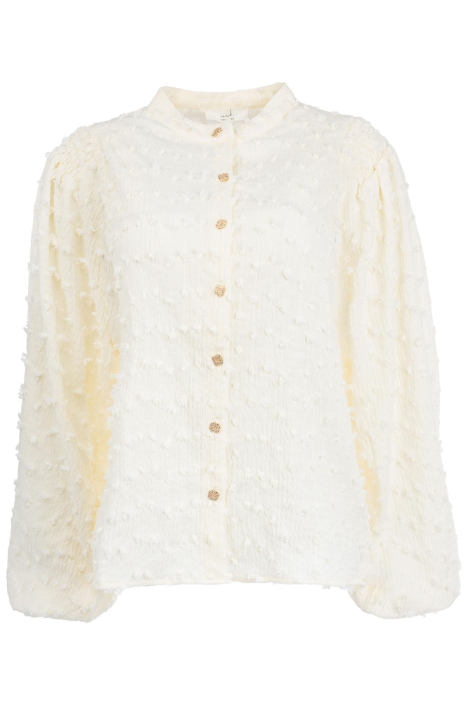 I-coni-K ecru dames blouse | Vooraanzicht