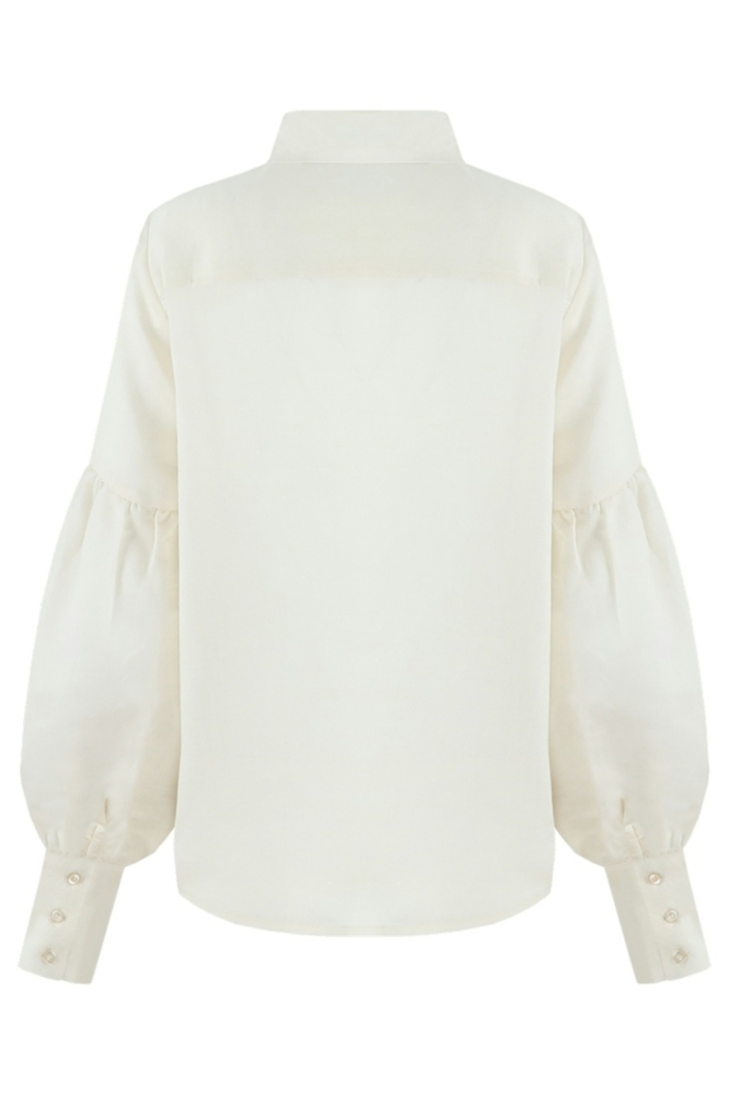 Fluresk witte dames blouse | Achteraanzicht