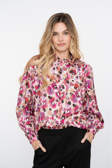 Geisha Blouse SPEELSE BLOUSE MET PLOOIMOUWEN 53620 20 PINK/ OFF WHITE