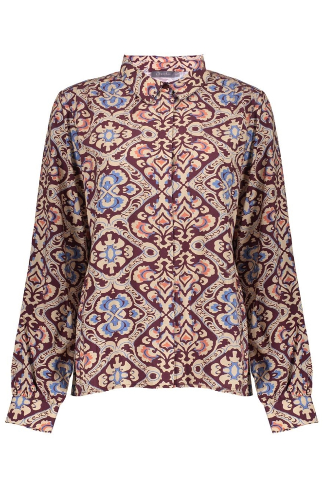 Geisha blauwe dames blouse | Vooraanzicht