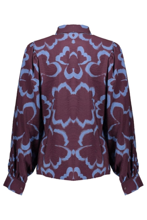 Geisha blauwe dames blouse | Achteraanzicht