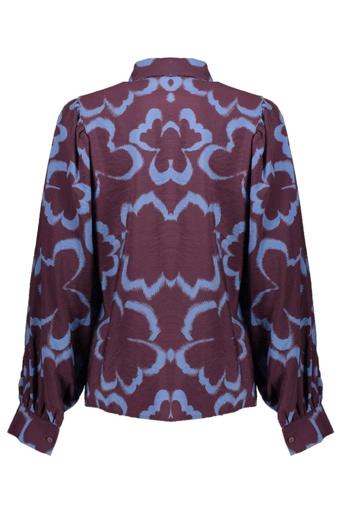 Geisha blauwe dames blouse | Achteraanzicht