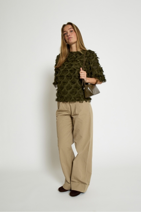 Peppercorn groene dames blouse | Model