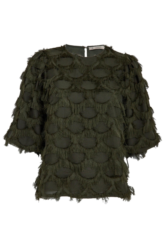 Peppercorn groene dames blouse | Vooraanzicht
