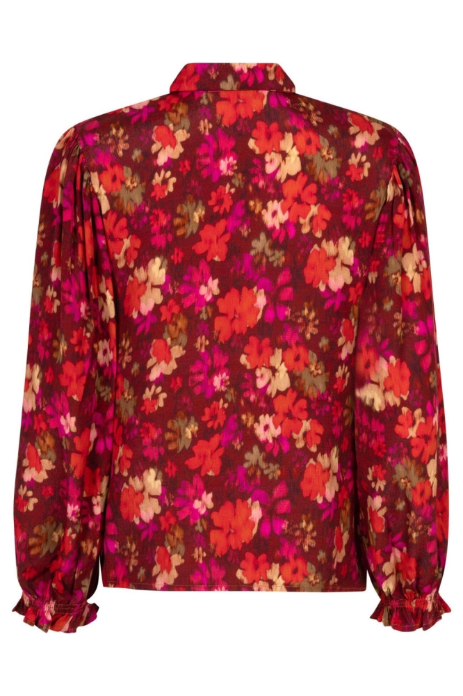 Ydence roze dames blouse | Achteraanzicht
