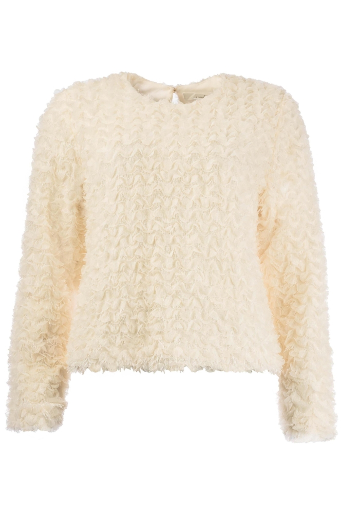 I-coni-K ecru dames blouse | Vooraanzicht
